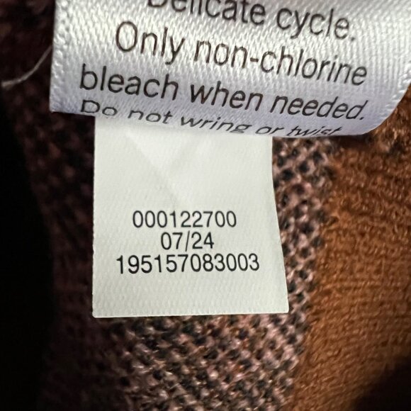 Nine West Quarter Zip Sweater S Brown Caramel Chevron Patterned Pink Black NWT - Picture 6 of 6